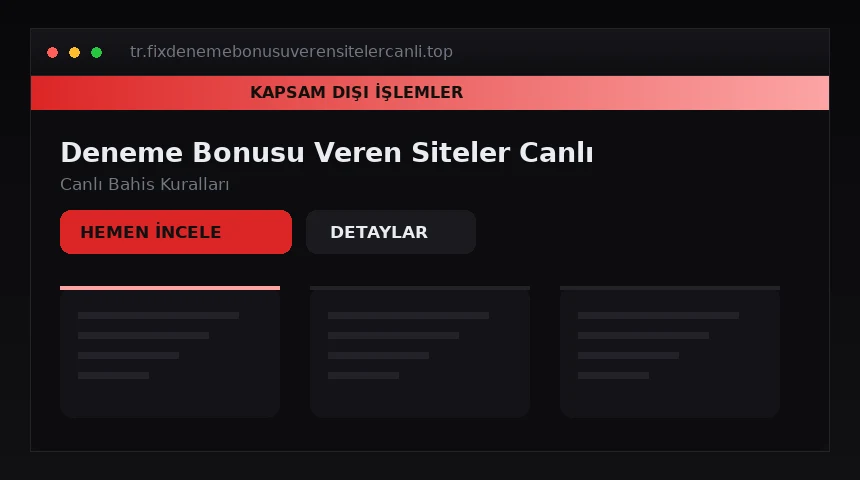 Deneme Bonusu Veren Siteler kural listesi arayüzü
